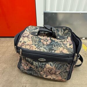 American Tourister Floral Tapestry Bag with Black Accents